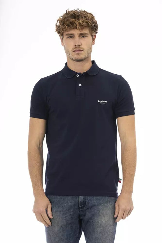 Baldinini Trend Blaues Baumwoll-Poloshirt