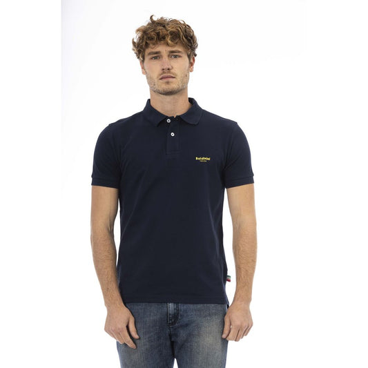 Baldinini Trend Blaues Baumwoll-Poloshirt