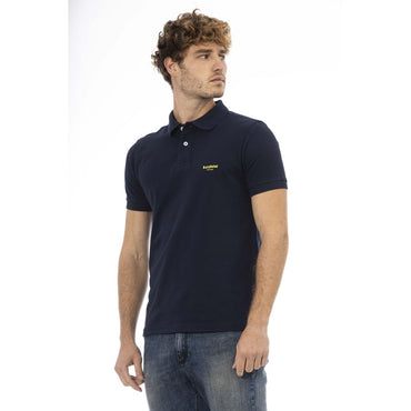 Baldinini Trend Blaues Baumwoll-Poloshirt