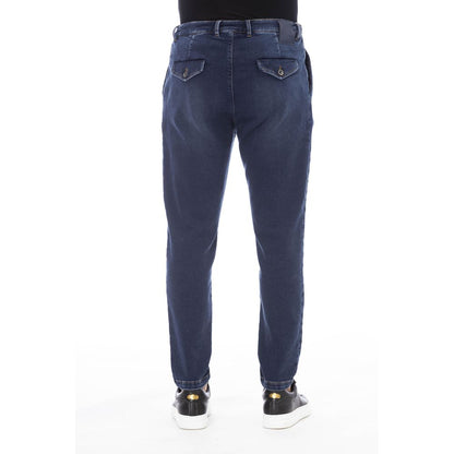 Distretto12 Sleek Blue Denim Jeans with Logo Detail