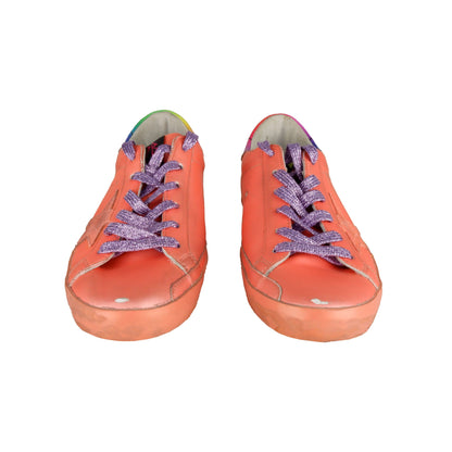 Golden Goose Leder-Sneaker in Orange