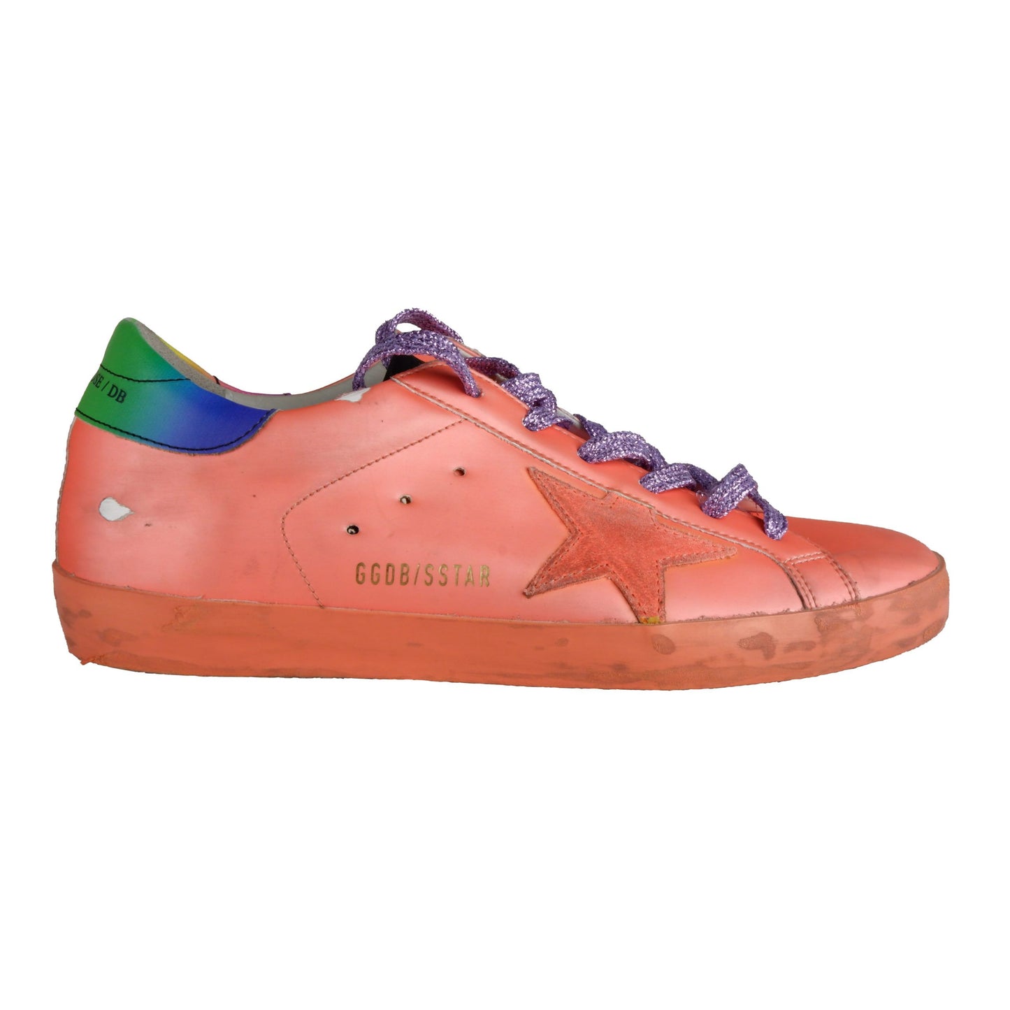 Golden Goose Leder-Sneaker in Orange