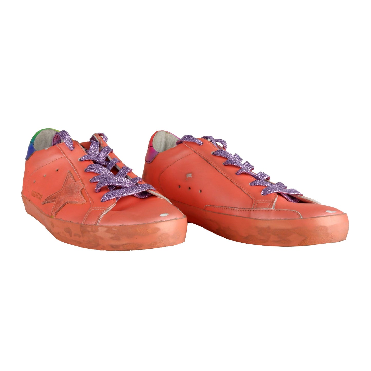 Golden Goose Leder-Sneaker in Orange