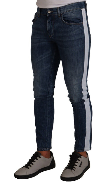 Blaue Skinny-Denim-Jeans aus gewaschener Baumwolle von Dolce &amp; Gabbana