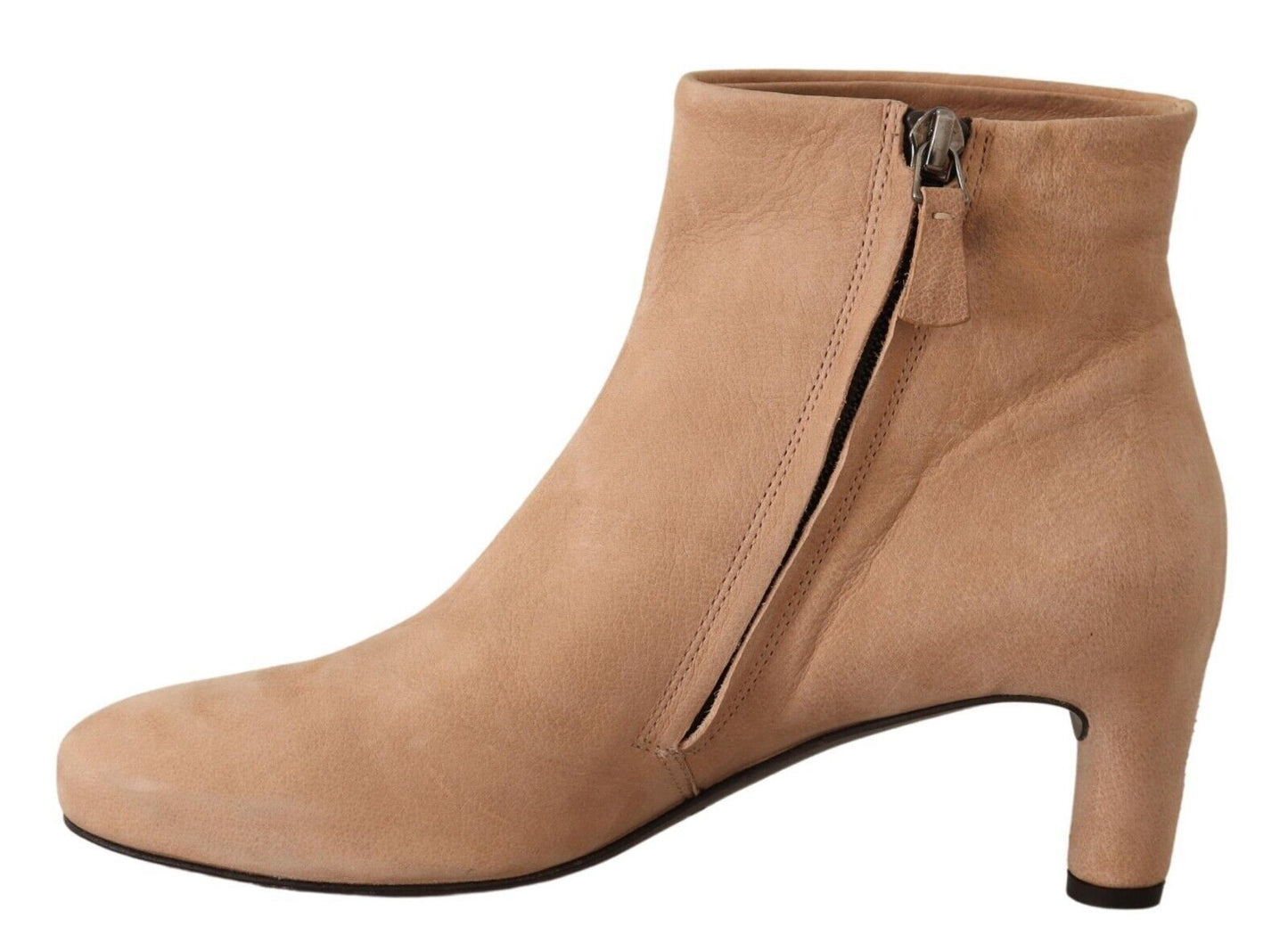 DEL CARLO Beige Wildleder-Pumps mit mittlerem Absatz, Stiefel, Schuhe