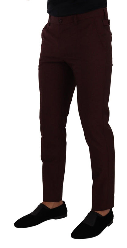 Dolce &amp; Gabbana Maroon Bordeaux Skinny Slim Hose