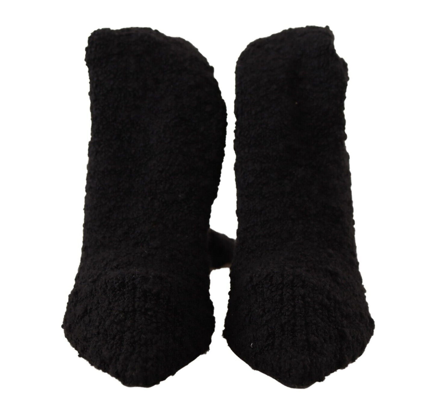 Dolce &amp; Gabbana Schwarze Stretch-Socken, kniehohe Stiefeletten, Schuhe