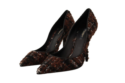 Dolce &amp; Gabbana Mehrfarbige, spitze Stiletto-Pumps aus Tweed