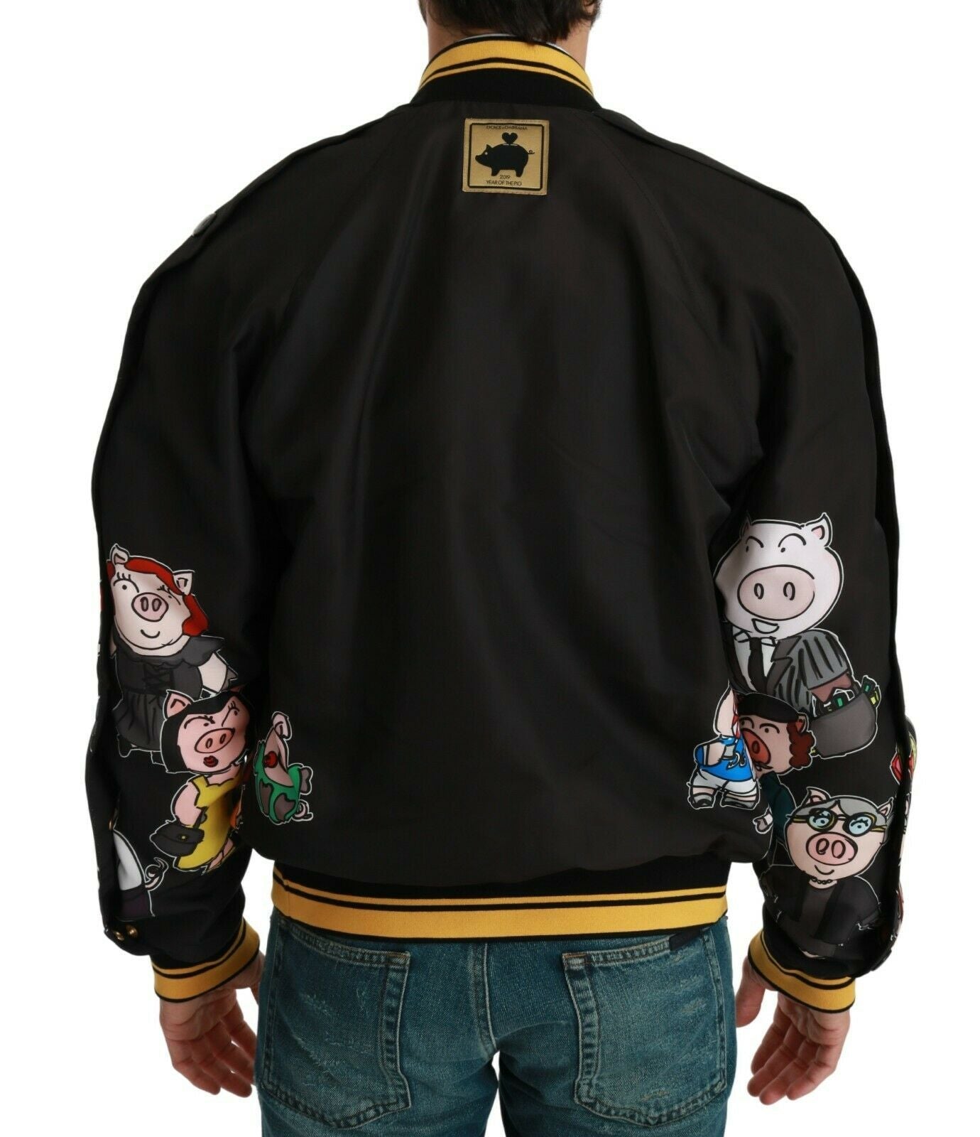 Dolce &amp; Gabbana Schwarze JAHR DES SCHWEIN-Bomberjacke