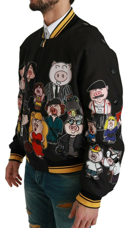 Dolce &amp; Gabbana Schwarze JAHR DES SCHWEIN-Bomberjacke