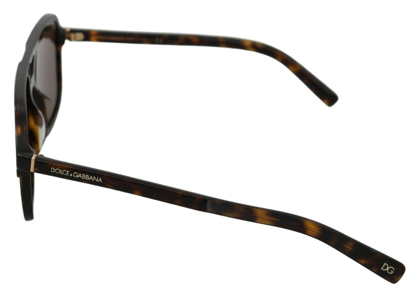 Dolce &amp; Gabbana Braune Piloten-Sonnenbrille mit Leopardenmuster für Herren