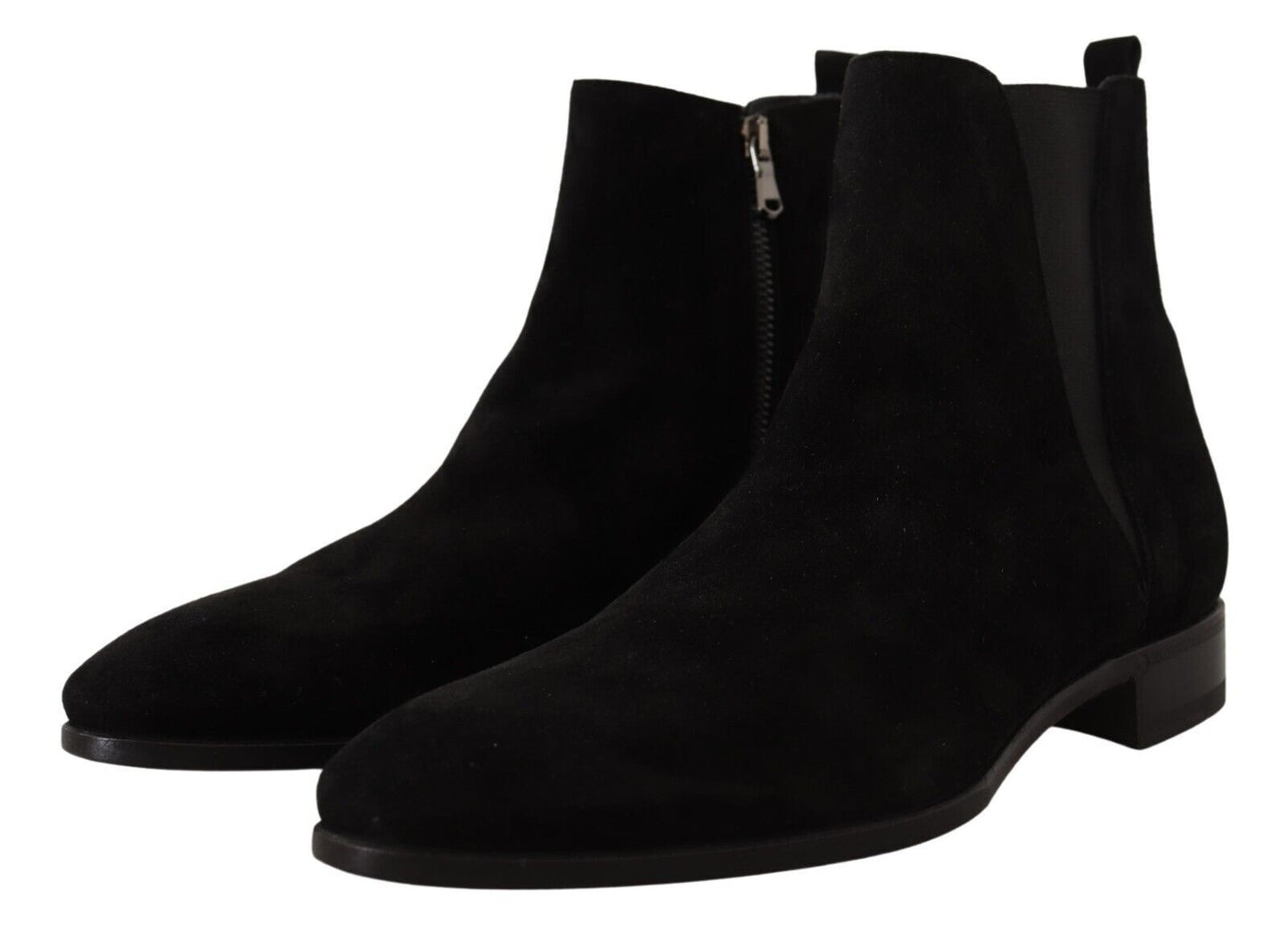 Dolce &amp; Gabbana Chelsea-Herrenstiefel aus schwarzem Wildleder