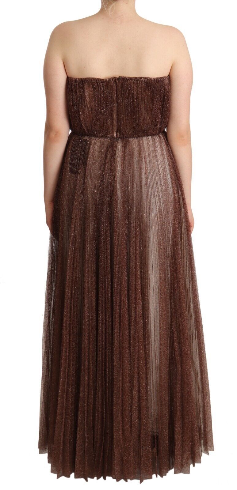 Dolce &amp; Gabbana Maxikleid aus Polyester in Metallic-Bronze