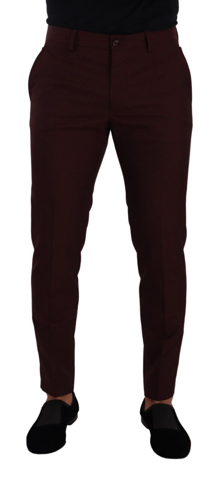 Dolce &amp; Gabbana Maroon Bordeaux Skinny Slim Hose