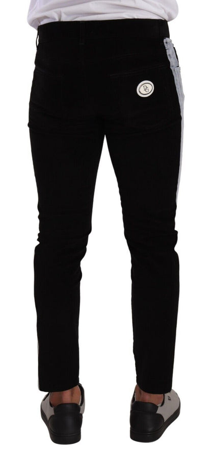 Dolce &amp; Gabbana Schwarze Skinny-Cordjeans aus Baumwollstretch