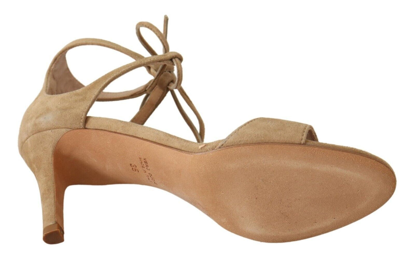 Maria Christina Beige Wildleder-Pumps mit Knöchelriemen