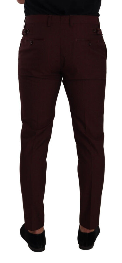 Dolce &amp; Gabbana Maroon Bordeaux Skinny Slim Hose