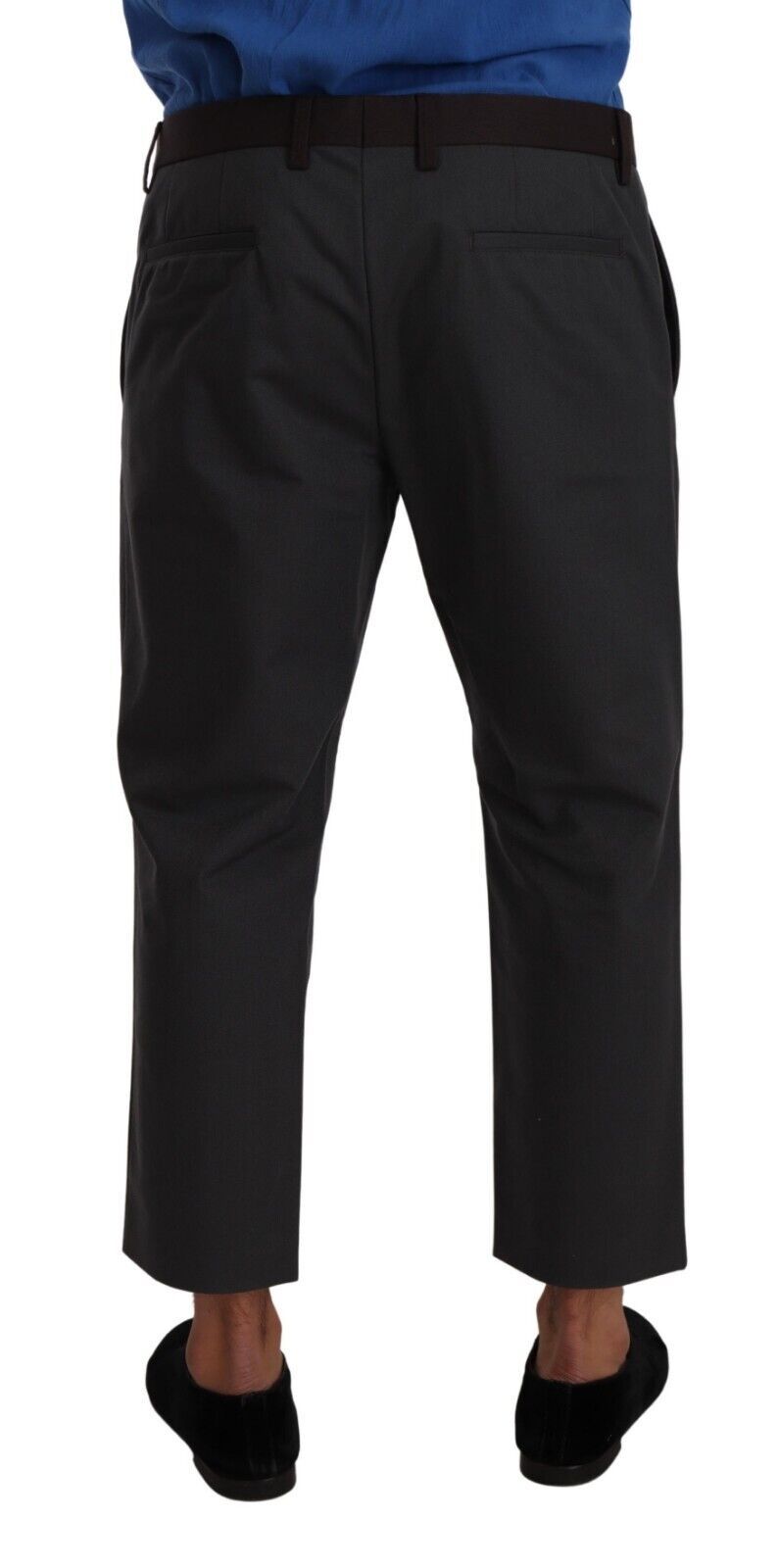 Graue, bordeauxrot gestreifte, kurze Hose von Dolce &amp; Gabbana