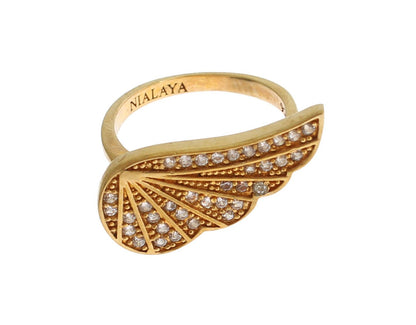 Nialaya Damen-Ring aus klarem CZ-Gold und 925er-Silber