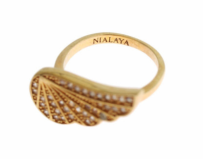 Nialaya Damen-Ring aus klarem CZ-Gold und 925er-Silber