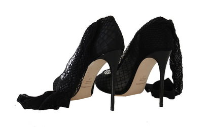 Dolce & Gabbana Elegant Netted Sock Pumps in Timeless Black