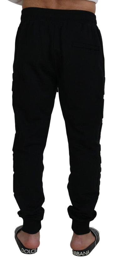 Dolce &amp; Gabbana Schwarze Baumwoll-Herren-Jogginghose