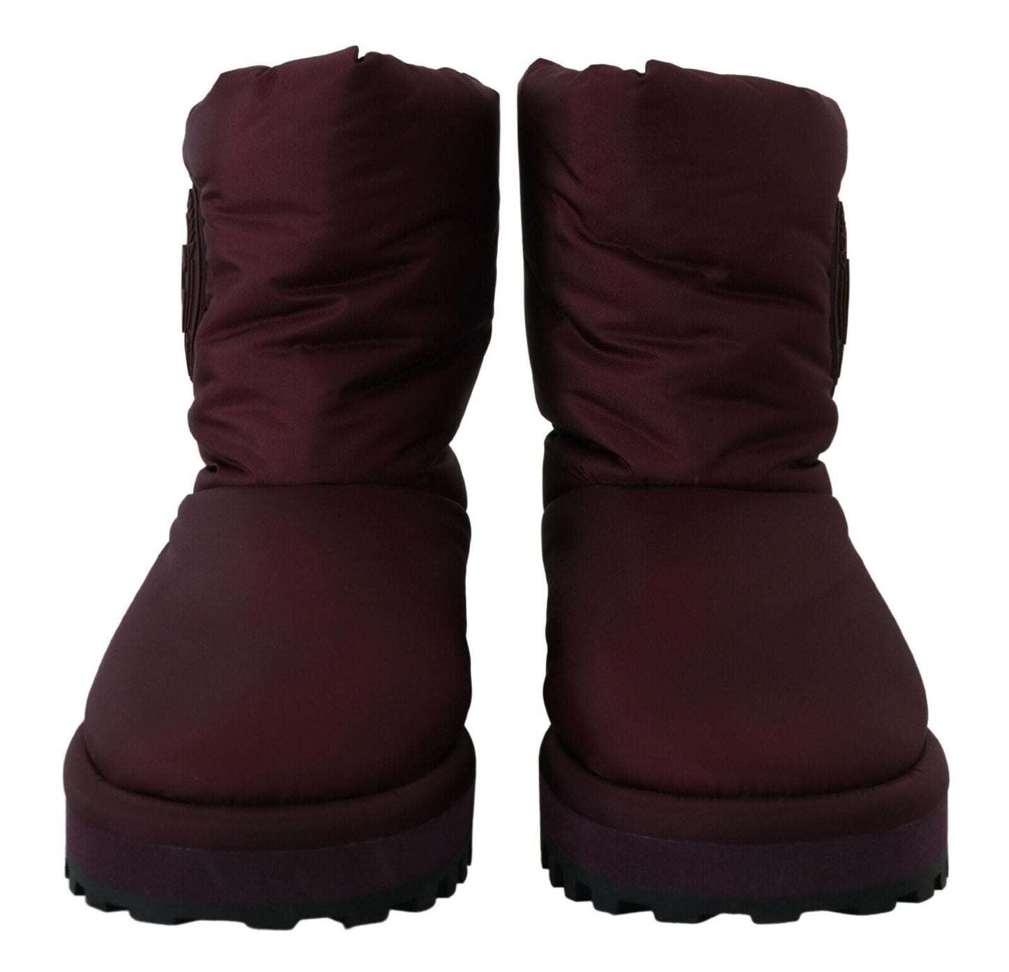 Dolce &amp; Gabbana Bordeaux Nylonstiefel, gepolsterte Halbschuhe