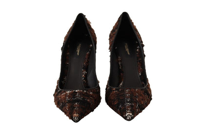 Dolce &amp; Gabbana Mehrfarbige, spitze Stiletto-Pumps aus Tweed