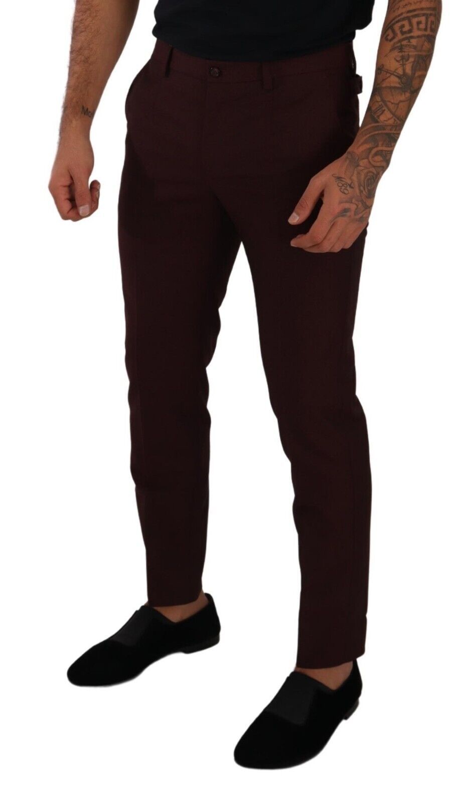 Dolce &amp; Gabbana Maroon Bordeaux Skinny Slim Hose