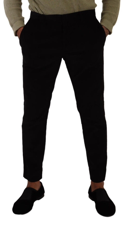 Dolce &amp; Gabbana Schwarze Skinny-Hose aus Baumwollcord