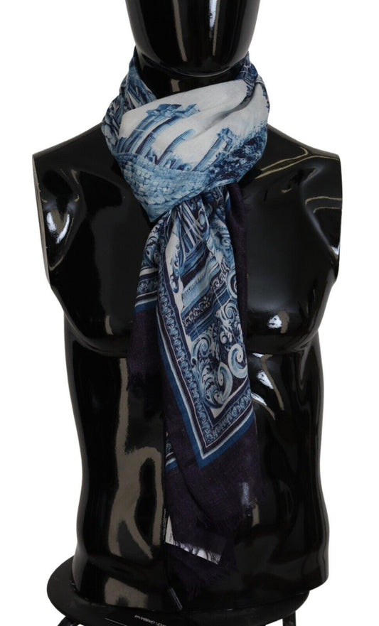 Dolce & Gabbana Elegant Blue Cashmere Blend Men's Scarf