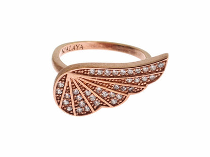 Nialaya Pink Gold 925 Silber Damenring mit klarem CZ