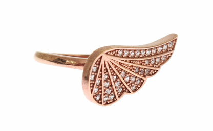 Nialaya Pink Gold 925 Silber Damenring mit klarem CZ