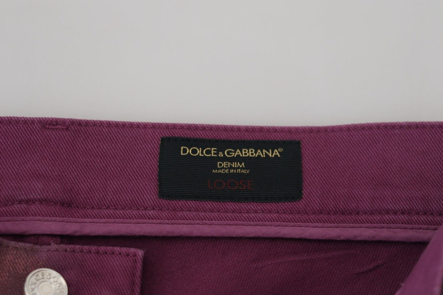 Dolce &amp; Gabbana Magenta Baumwolle Herren Casual Harness Denim Jeans