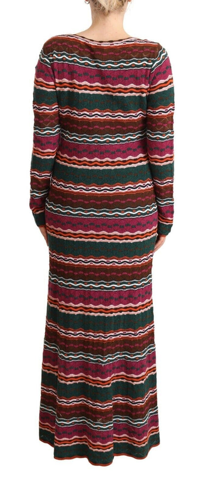 Missoni Multicolor Striped Long Sleeve Sheath Dress