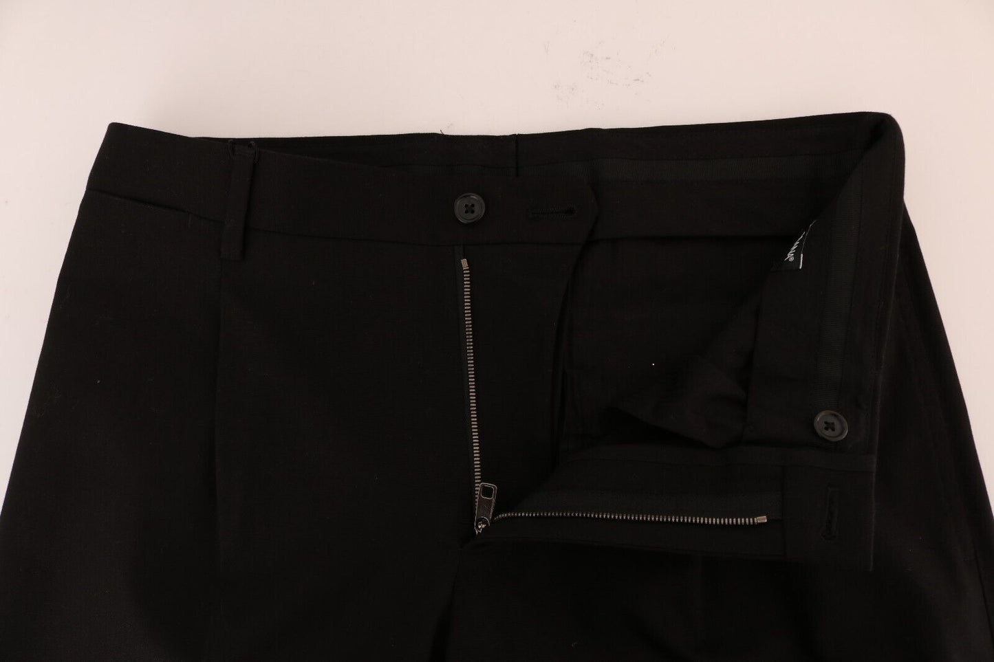 Dolce &amp; Gabbana Schwarze gerade Herrenhose aus Baumwolle