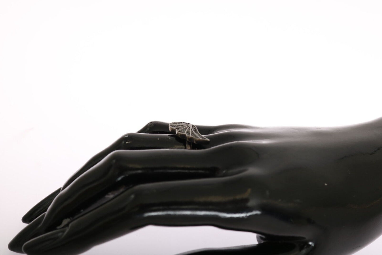 Nialaya Black Rhodium Silver Crystal Ring