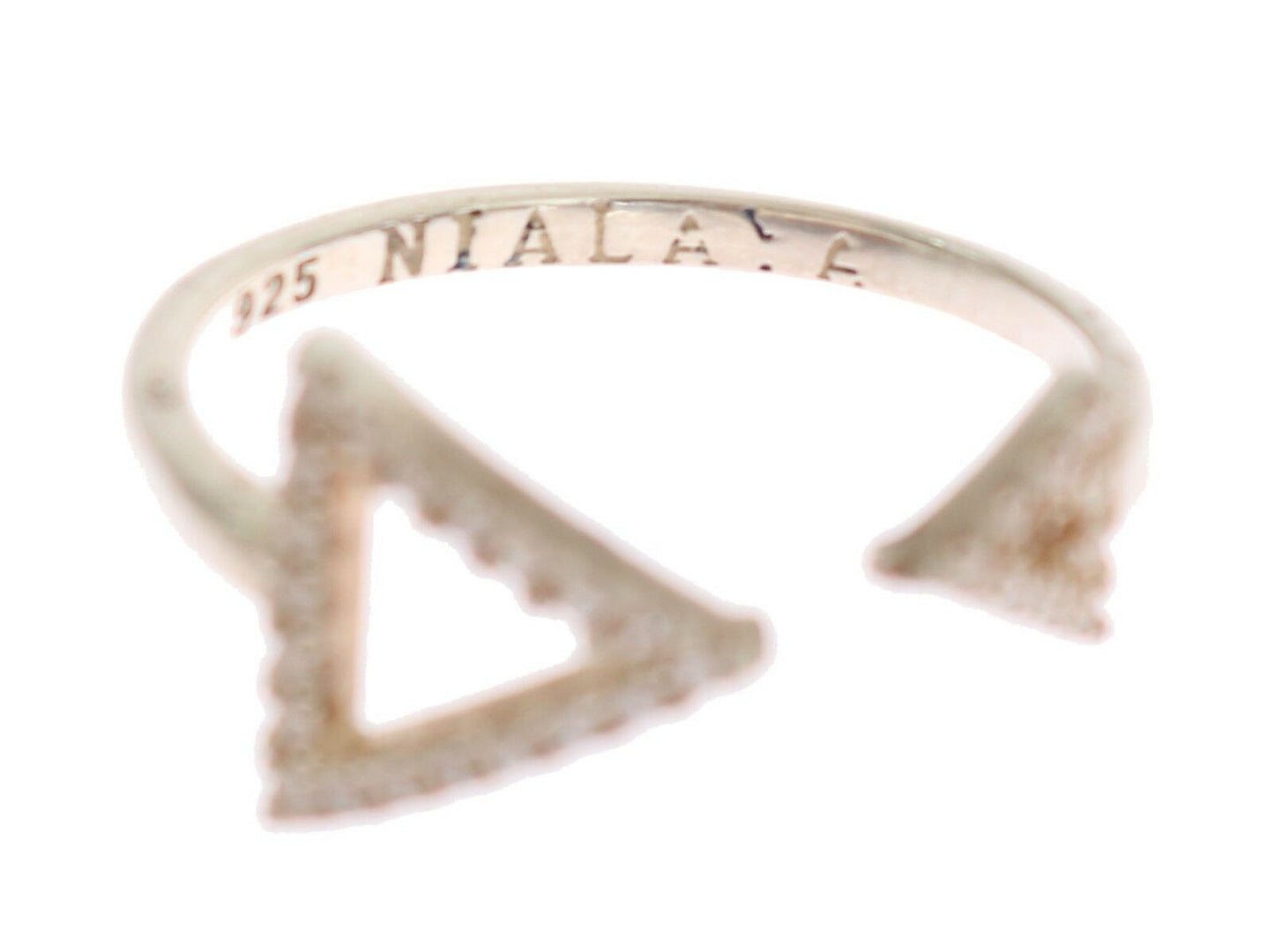 Nialaya Silber-Ring aus 925er-Silber mit klarem CZ-Pfeil