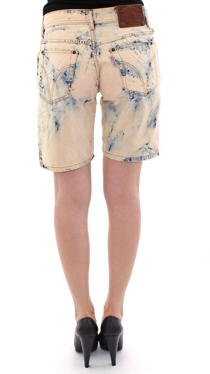 Dolce &amp; Gabbana Blue Cotton Washed Jeans Shorts Hose