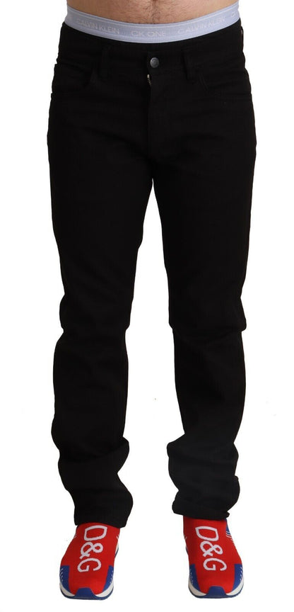 Dolce &amp; Gabbana Schwarze gerade Herrenjeans aus Baumwolle, STAFF-Hose