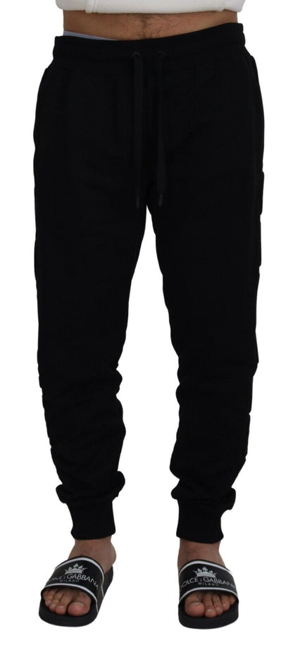 Dolce &amp; Gabbana Schwarze Baumwoll-Herren-Jogginghose