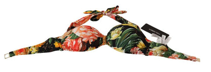 Mehrfarbiger Badeanzug mit Blumenmuster von Dolce &amp; Gabbana, Bikinioberteil, Badebekleidung