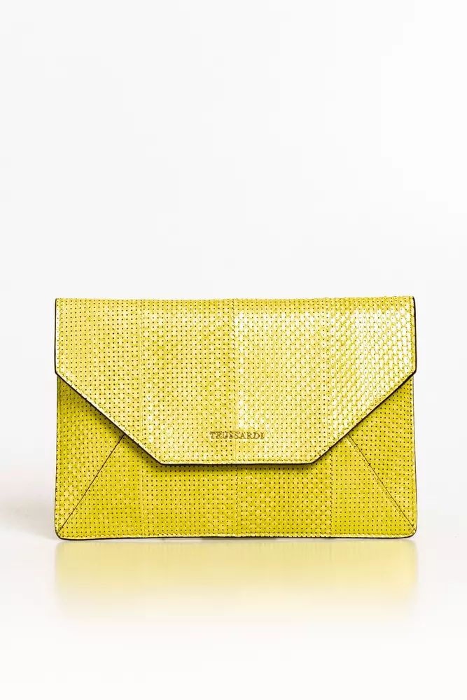 Trussardi-Clutch aus gelbem Leder