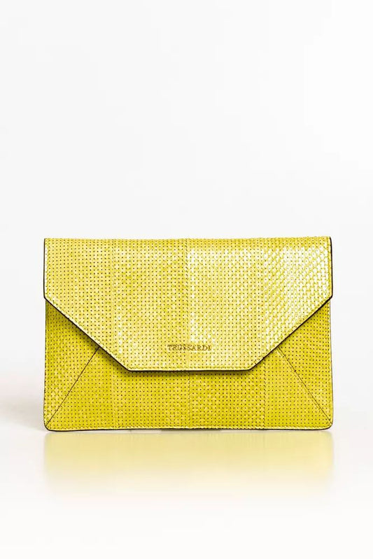 Trussardi-Clutch aus gelbem Leder