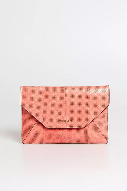 Trussardi-Clutch aus rosafarbenem Leder