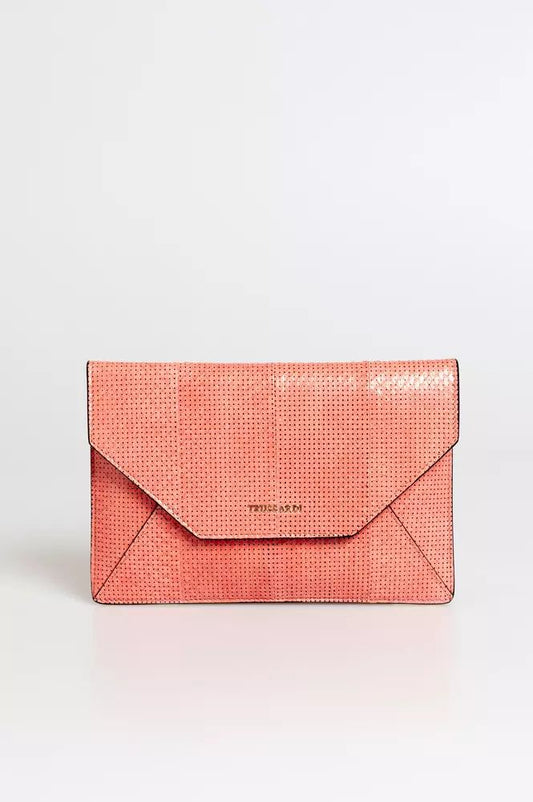 Trussardi-Clutch aus rosafarbenem Leder