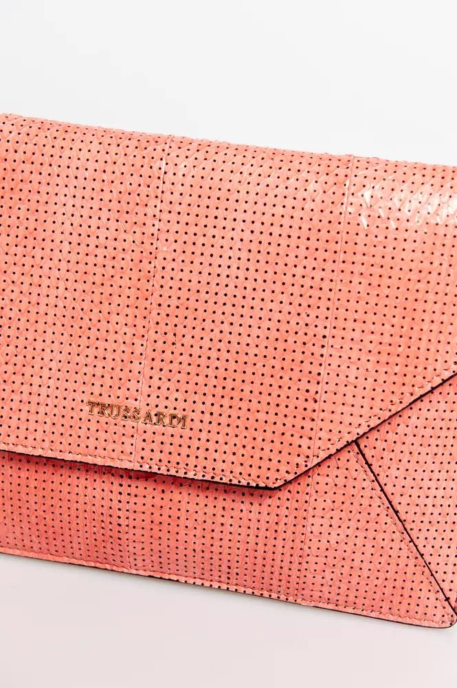 Trussardi-Clutch aus rosafarbenem Leder