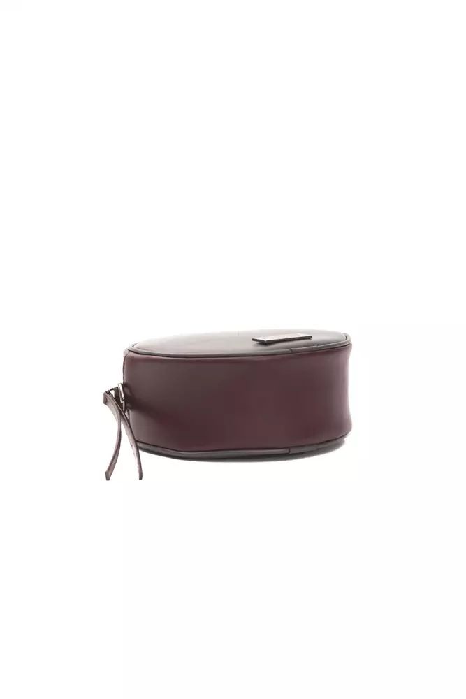 Pompei Donatella Chic Burgundy Oval Crossbody Bag