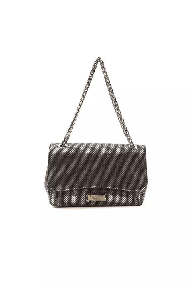 Pompei Donatella Elegant Gray Leather Crossbody Bag