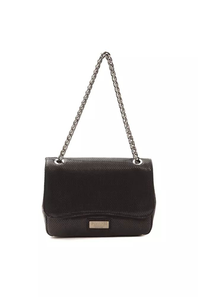 Pompei Donatella Elegant Black Leather Crossbody Bag